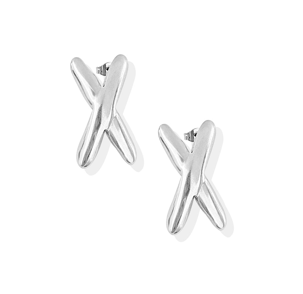 ETTA SILVER X EARRINGS