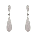Coco Long Drop Earrings | Silver Zirconia Elegant Dangles - Femstylo