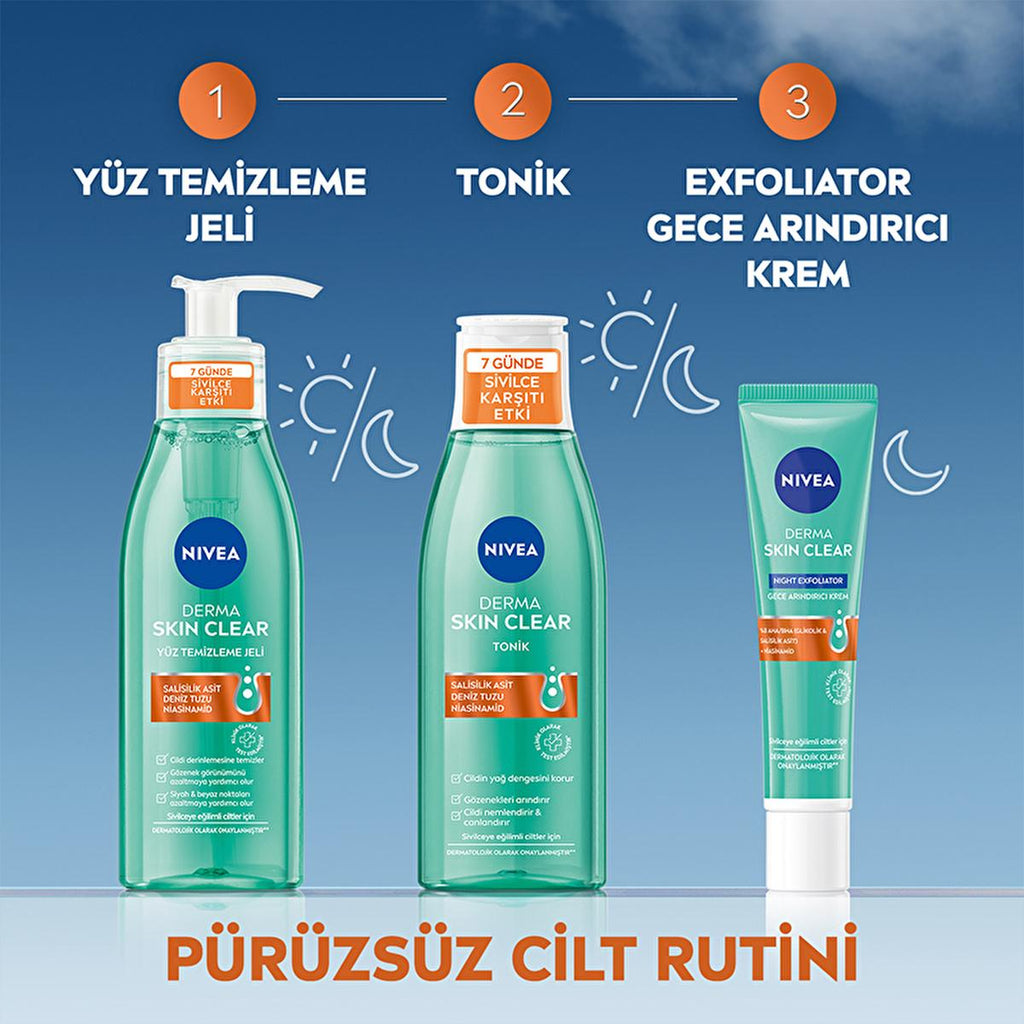 Nivea Derma Skin Clear Acne Face Wash: Deep Cleansing Salicylic Acid & Niacinamide Gel for Blemish & Pore Control, Oily & Acne-Prone Skin