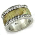 LOAS1180 Conch Pearl Ring – Rhodium Sterling Silver Jewelry