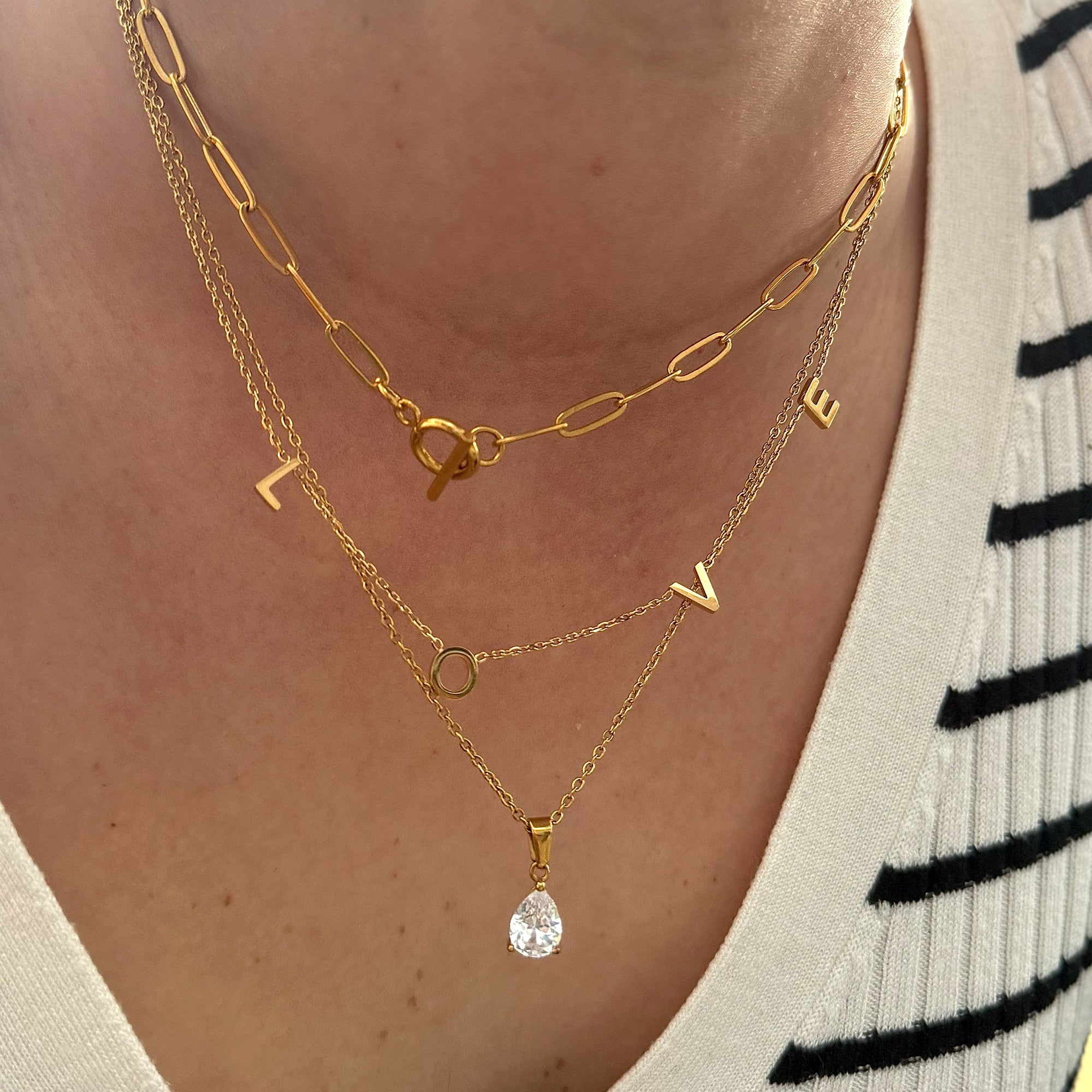 LOVE GOLD DAINTY LETTER NECKLACE