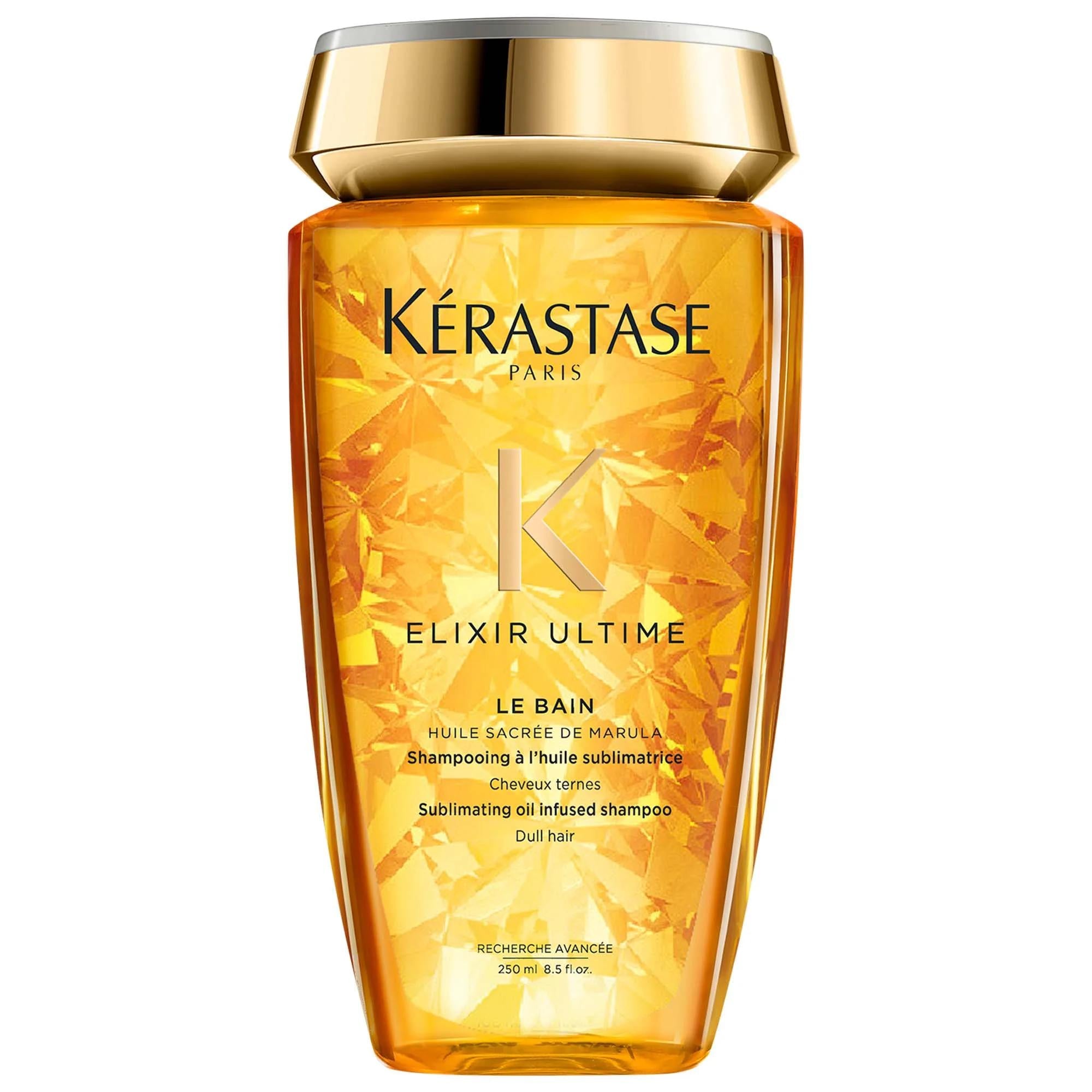 KŽrastase Elixir Ultime Hydrating Shampoo: Argan & Marula Oil for Dry Hair, Intense Shine & Smoothness - Nourishing, Frizz Control
