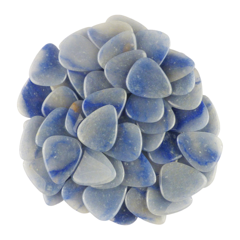 Blue Aventurine Stone Guitar Or Bass Pick - 3.0 mm Ultra Heavy Gauge - 351 Shape - Specialty Handmade Gemstone Exotic Plectrum