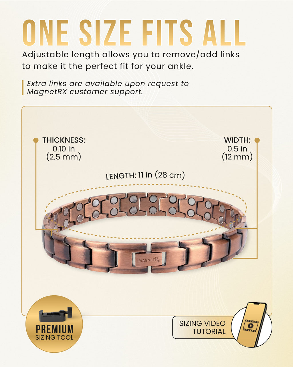 Ultra Strength Copper Magnetic Therapy Anklet for Men