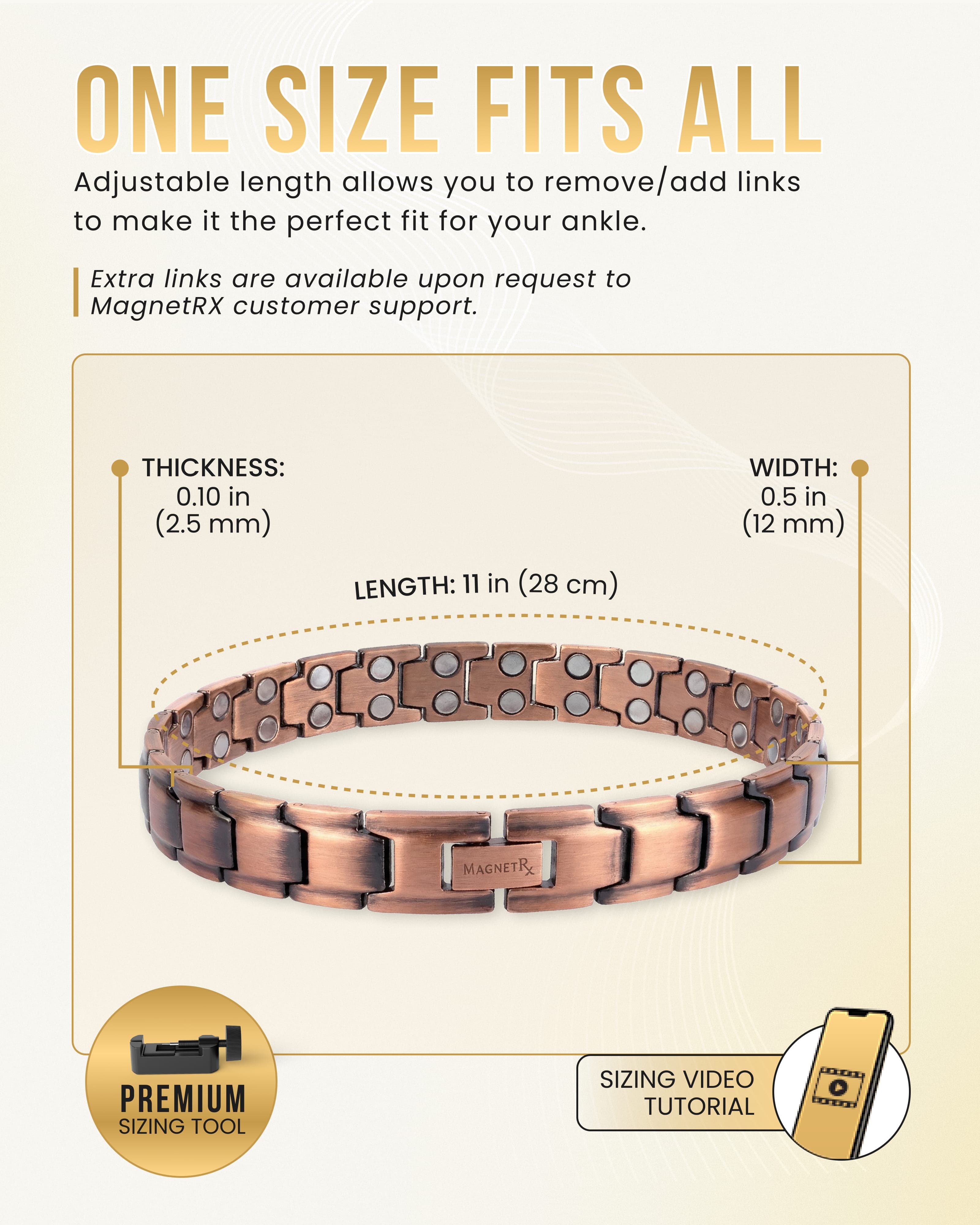 Ultra Strength Copper Magnetic Therapy Anklet for Men