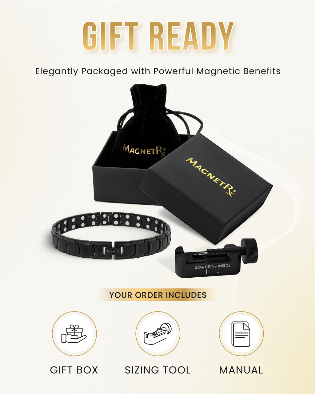 Ultra Strength Titanium Magnetic Therapy Anklet for Men (Black)
