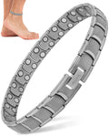 Ultra Strength Titanium Magnetic Therapy Anklet for Men (Silver)