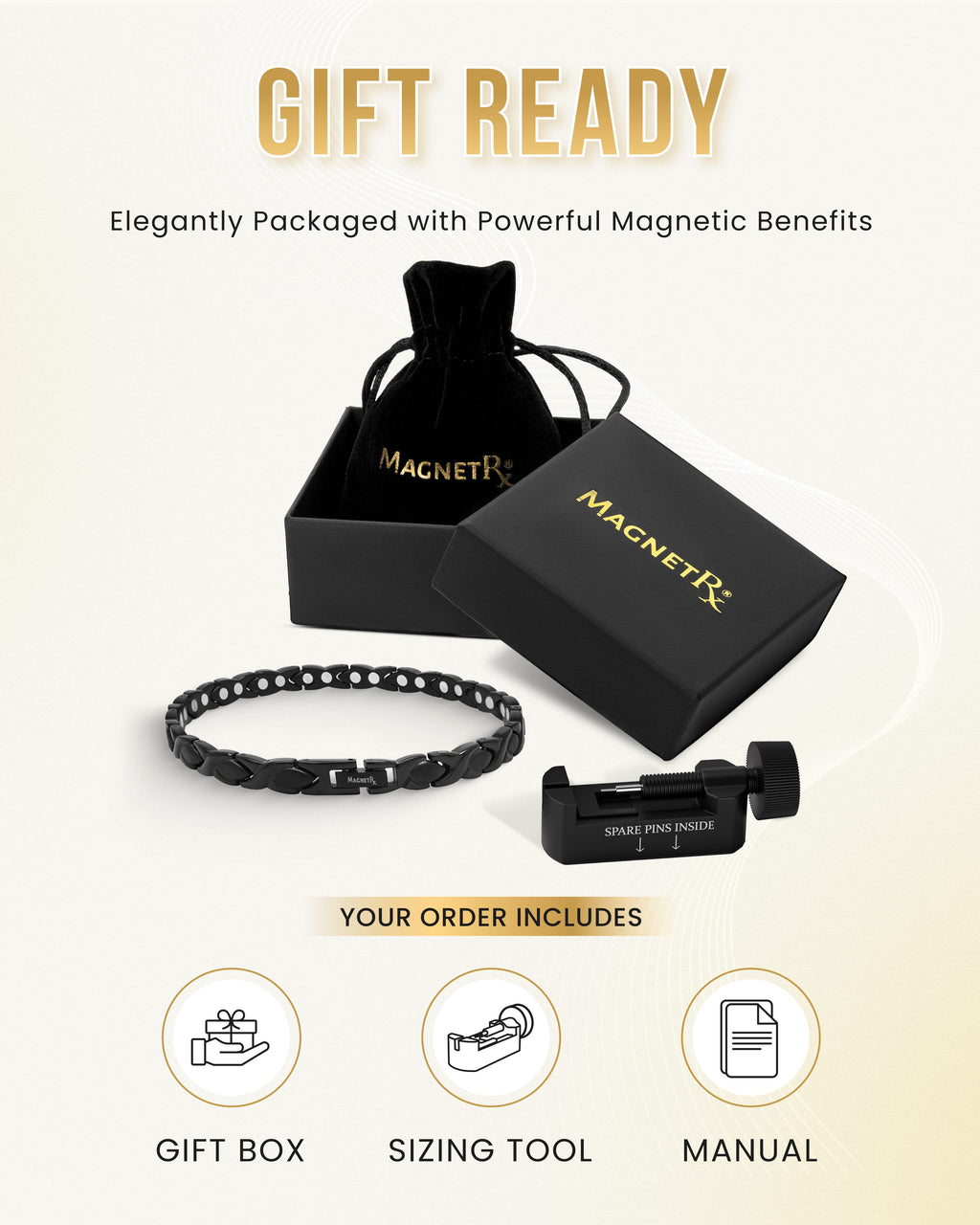 Ultra Strength Titanium Magnetic Therapy Anklet for Women (Black)