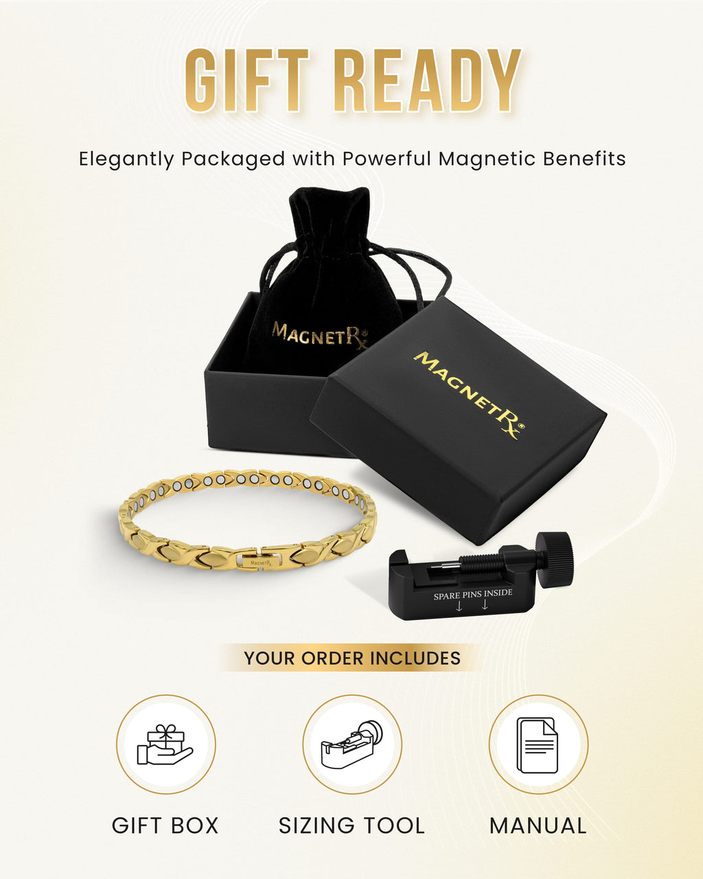Ultra Strength Titanium Magnetic Therapy Anklet for Women (Gold)