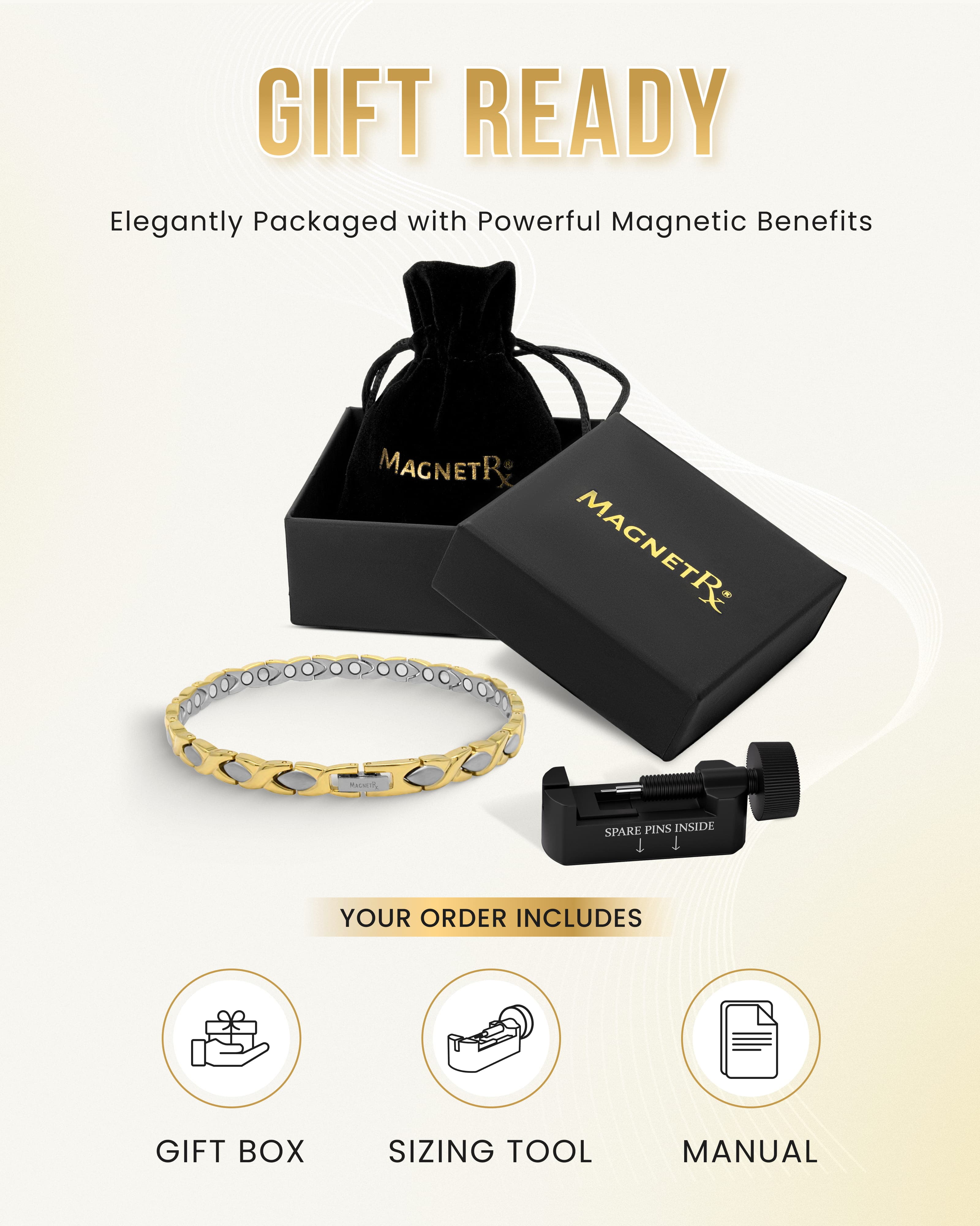 Ultra Strength Titanium Magnetic Therapy Anklet for Women (Gold & Silver)