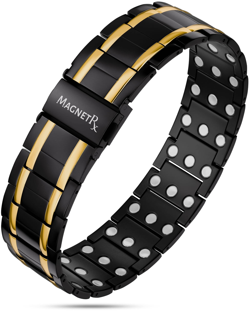 3x Strength Titanium Magnetic Bracelet for Men (Black & Gold)