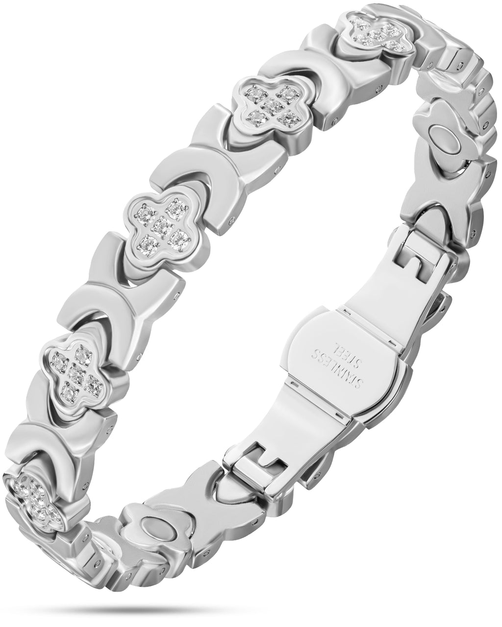 Clover Magnetic Bracelet for Women (Silver)