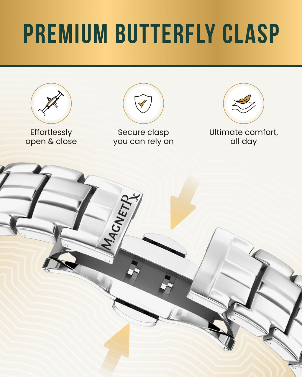 EllipseMAX Magnetic Bracelet for Men (Silver)