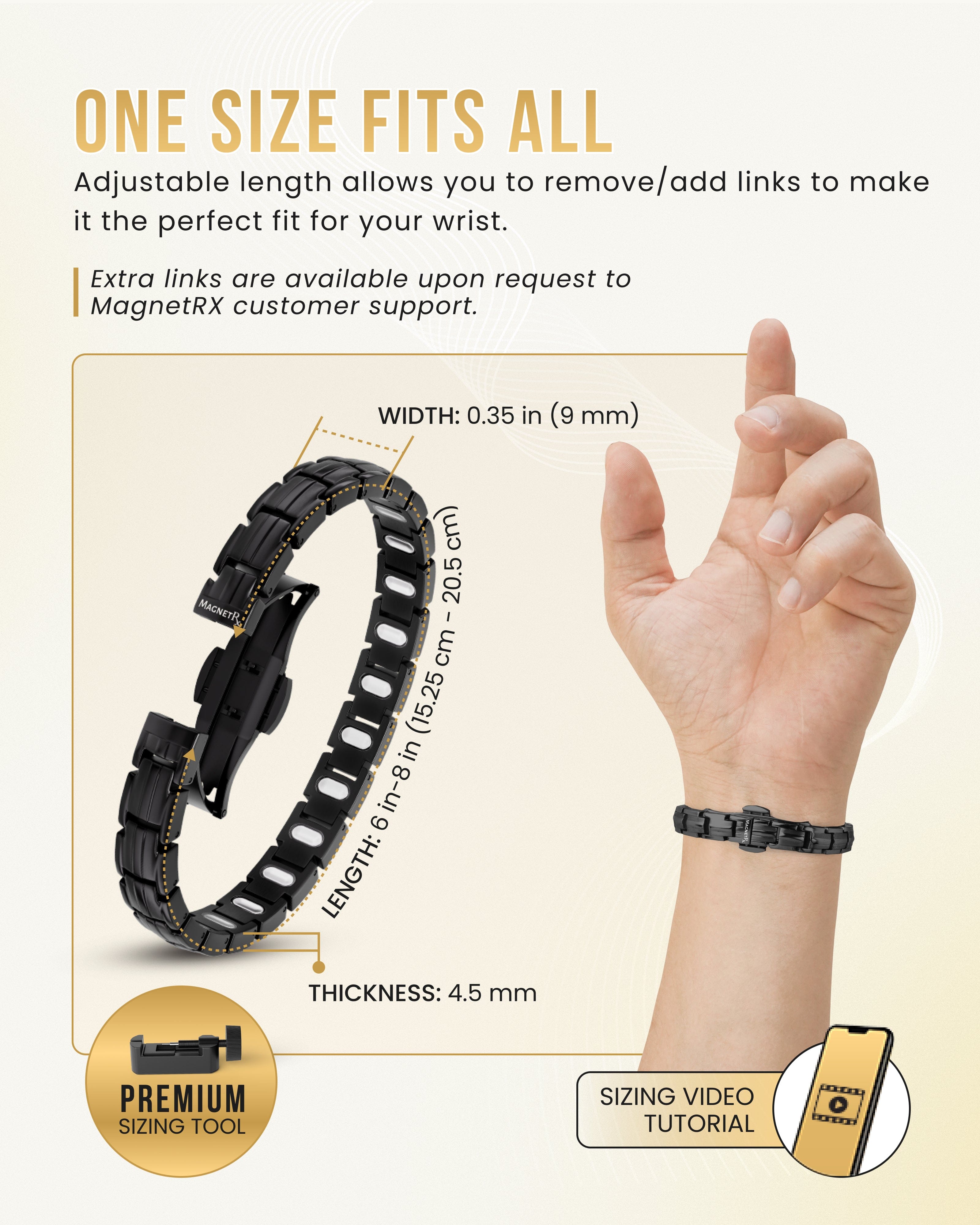 EllipseMAX Magnetic Bracelet for Women (Black)