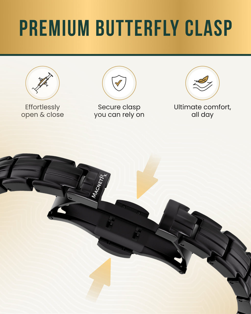 EllipseMAX Magnetic Bracelet for Women (Black)