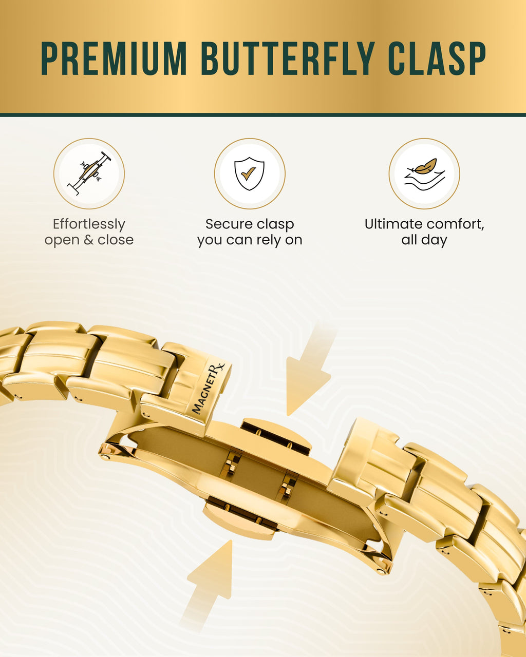 EllipseMAX Magnetic Bracelet for Women (Gold)