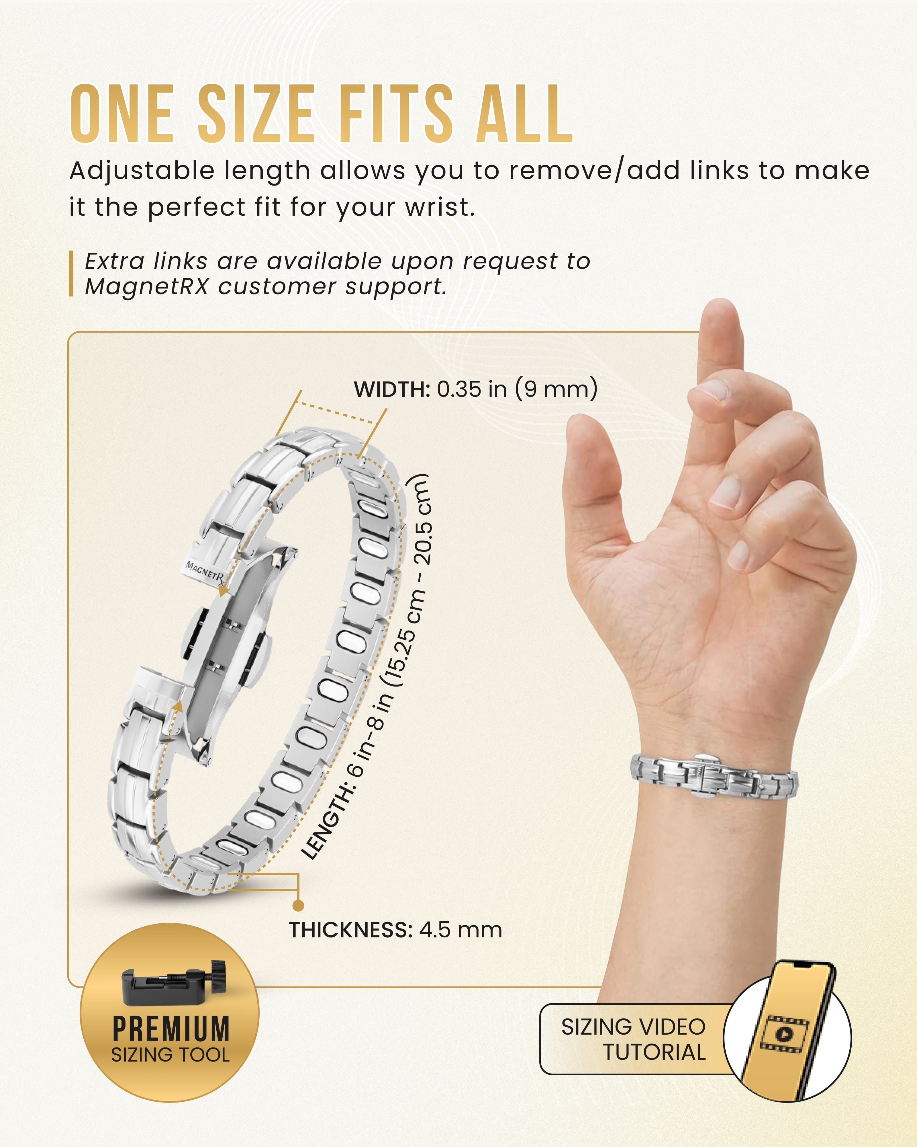 EllipseMAX Magnetic Bracelet for Women (Silver)