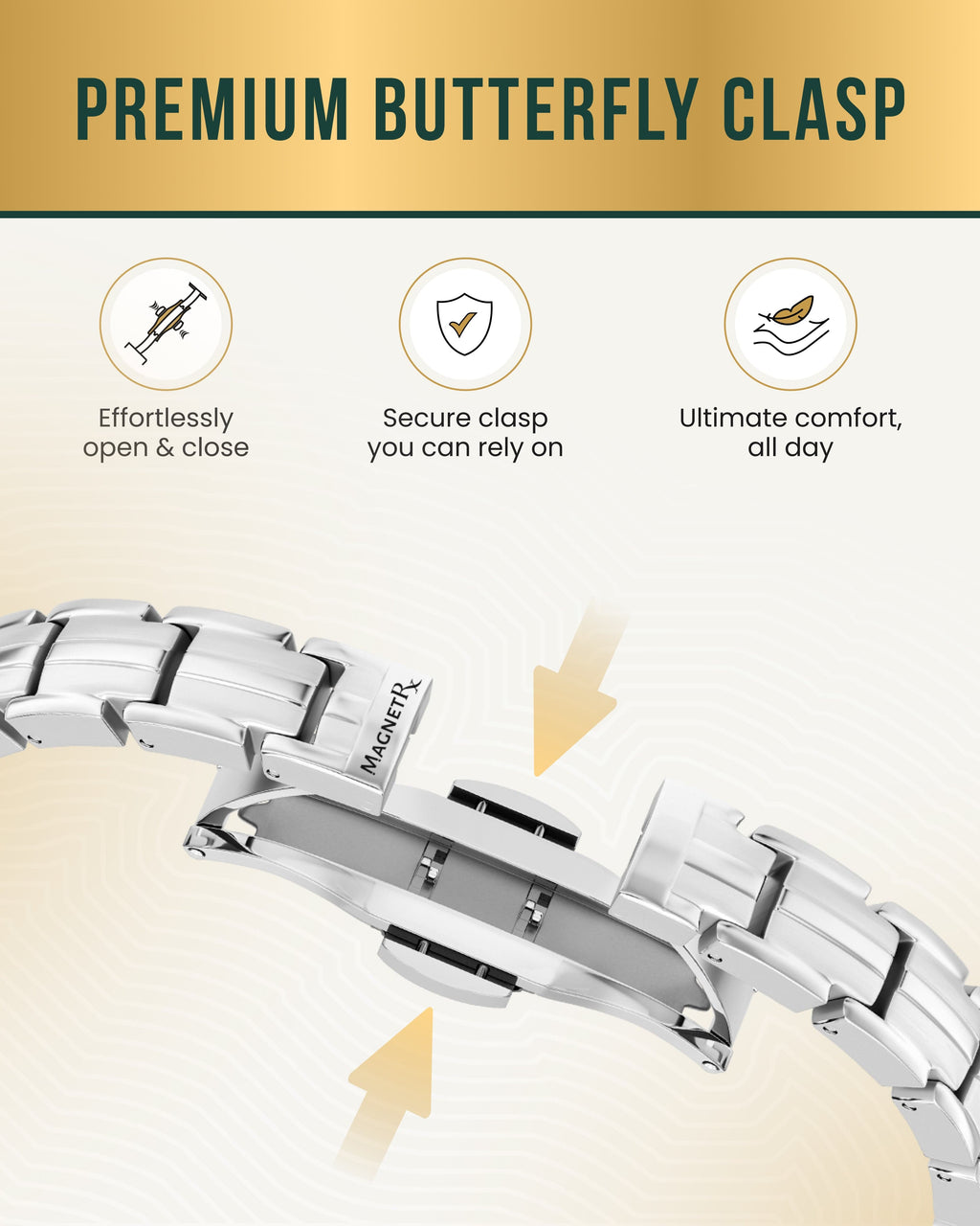 EllipseMAX Magnetic Bracelet for Women (Silver)