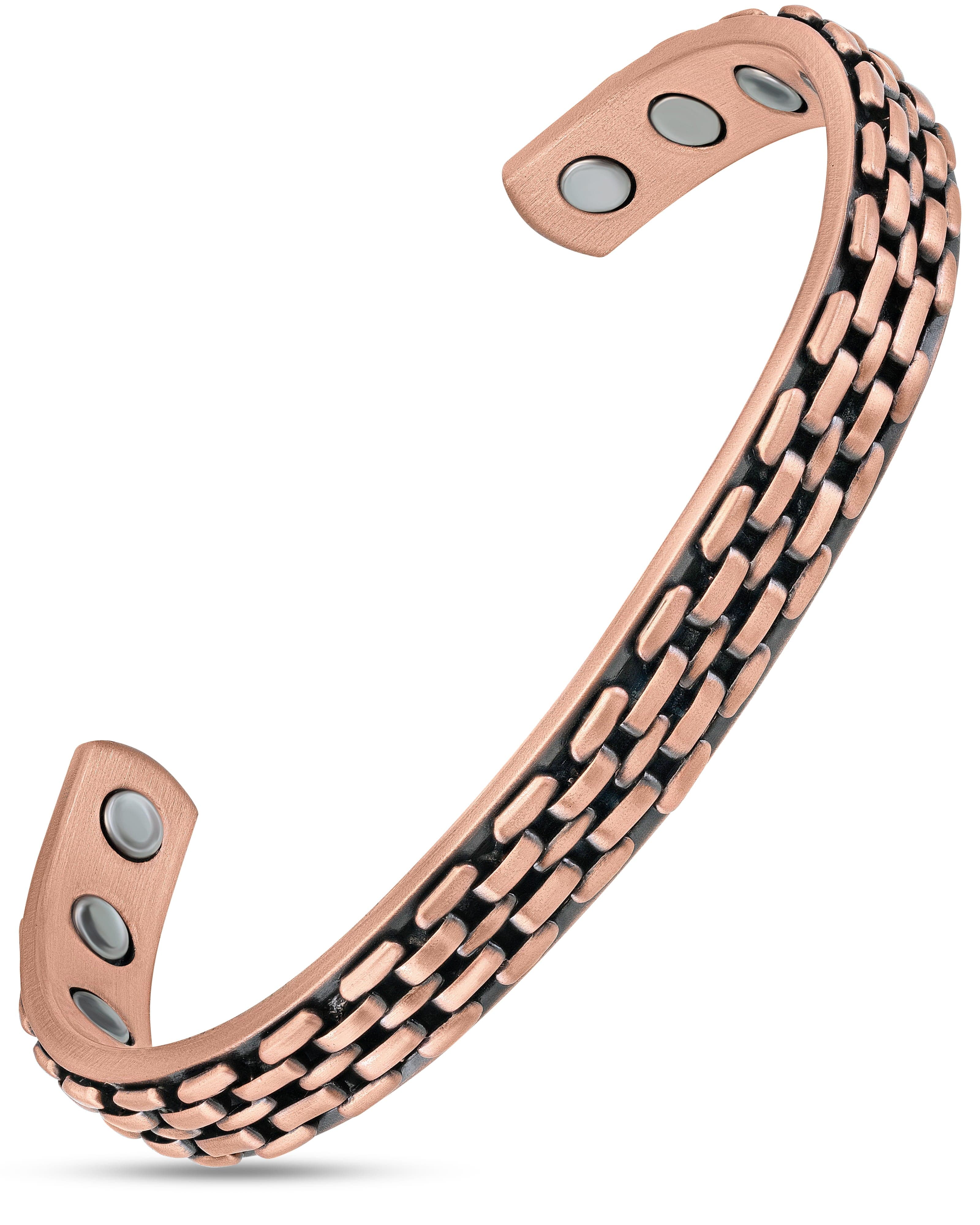 Link Chain Inlay Copper Cuff Magnetic Therapy Bracelet for Men & Women