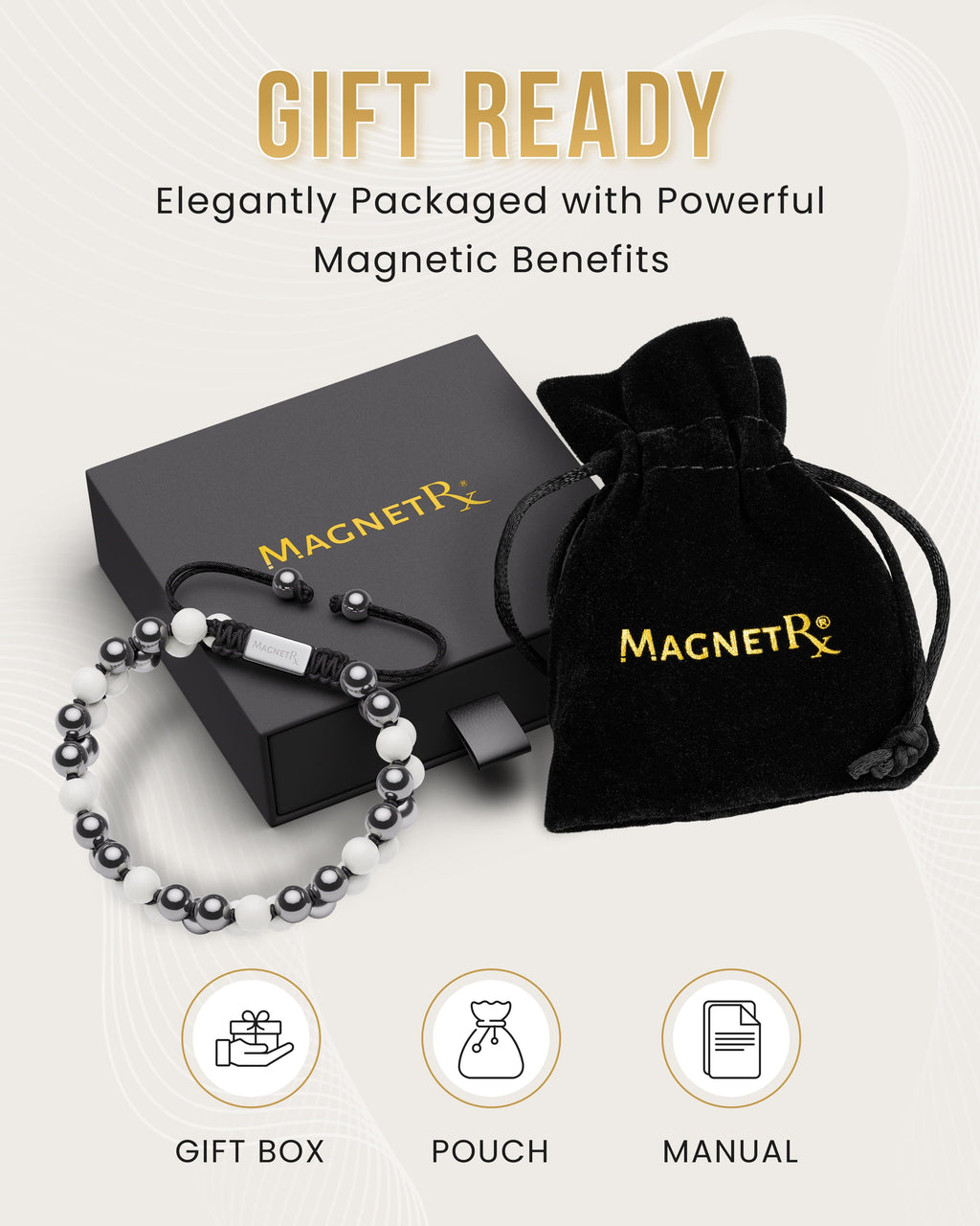 Magnetic Hematite & Moonstone Beaded Bracelet for Women