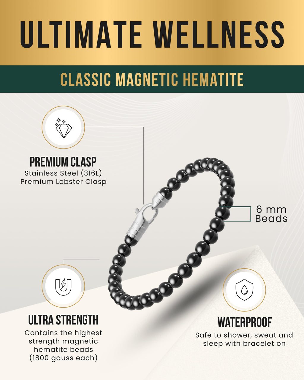 MAX Strength Magnetic Hematite Bracelet (Classic)