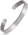 Men’s Magnetic Bracelet Cuff (Polished Silver)