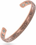 Women’s Floral Style Copper Magnetic Therapy Bracelet Bangle