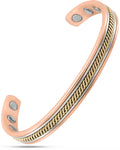 Women’s Twisted Inlay Copper Magnetic Therapy Bracelet Bangle