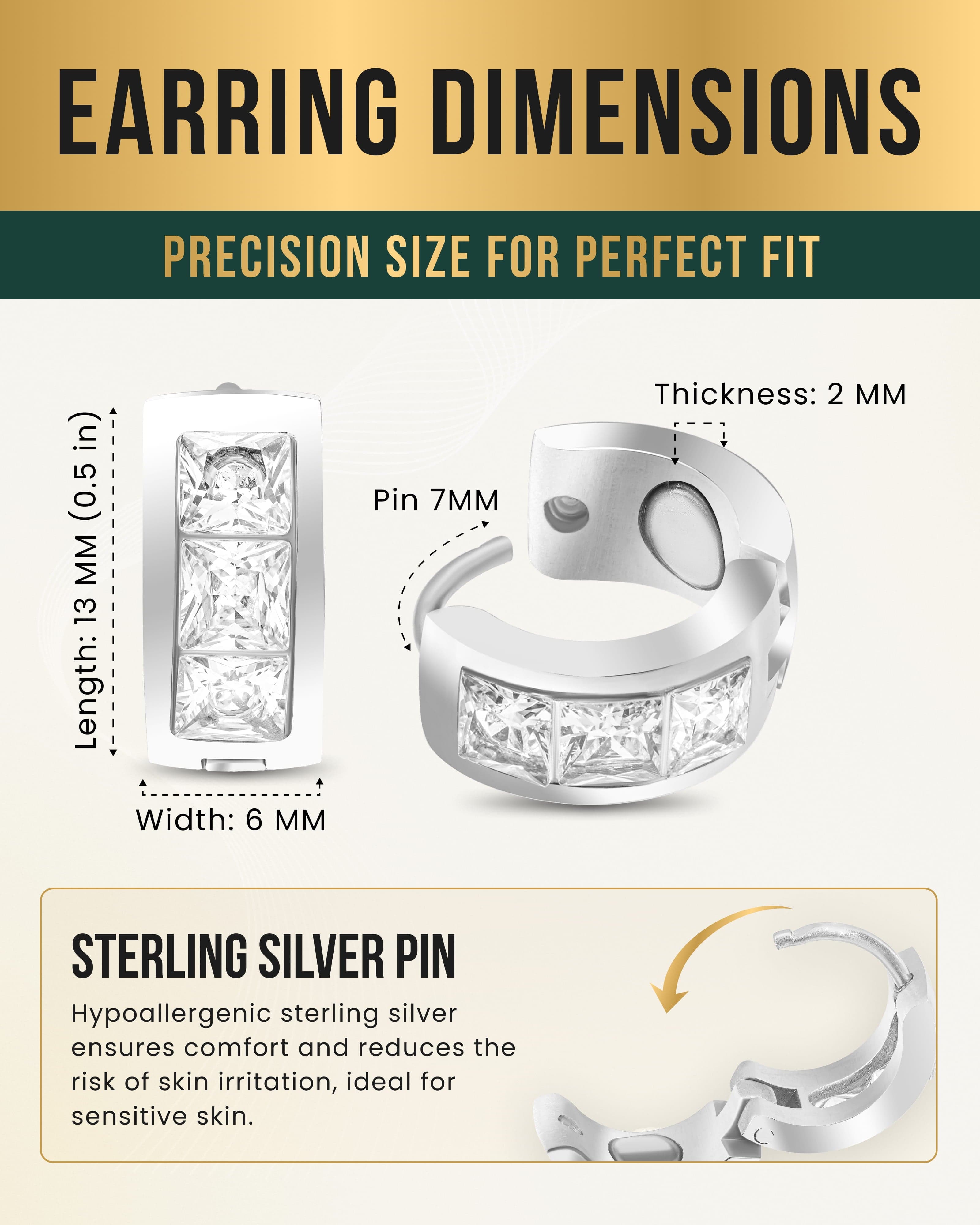 Crystal Magnetic Therapy Earrings for Women (Silver)