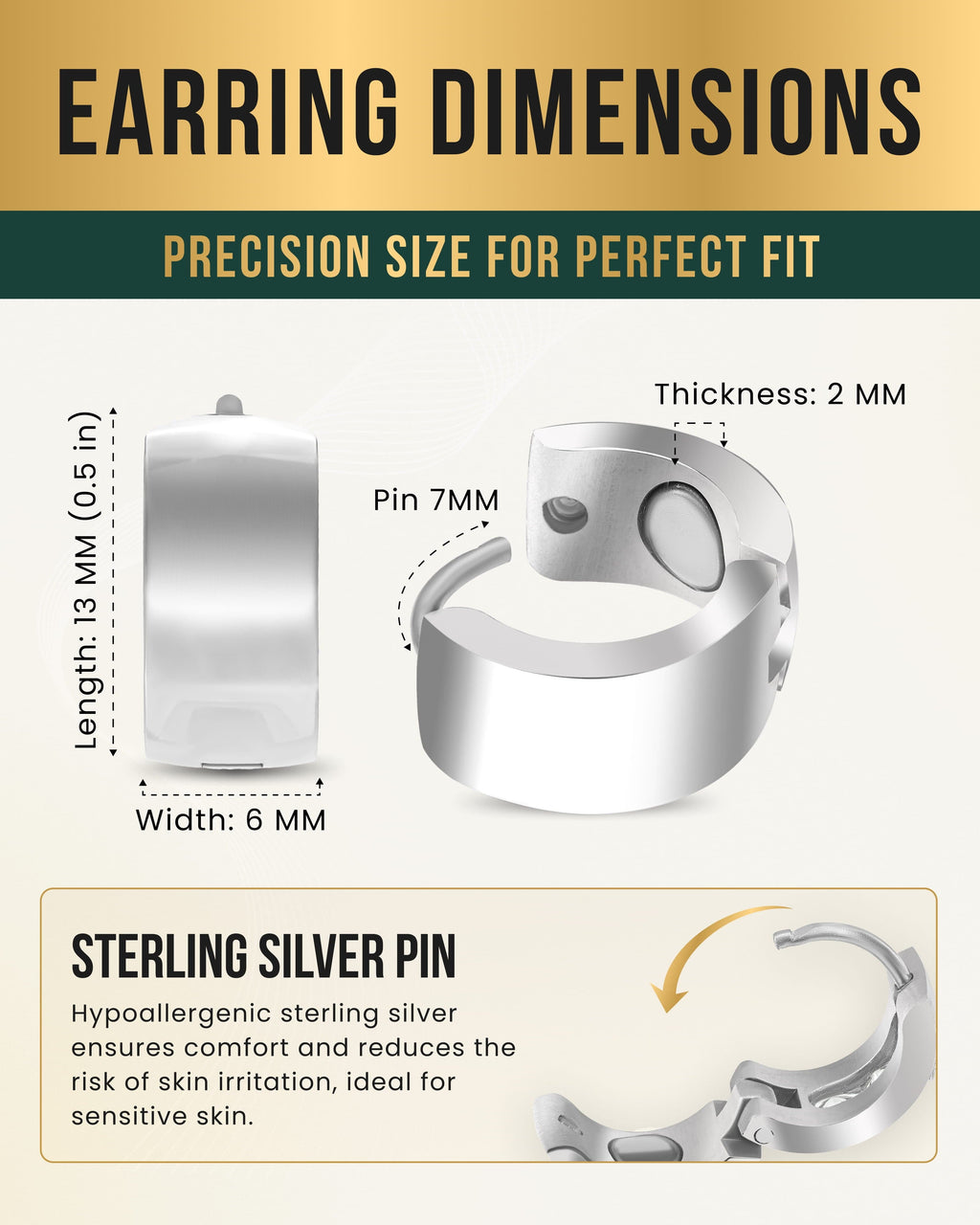 Polished Magnetic Therapy Earrings for Women (Silver)