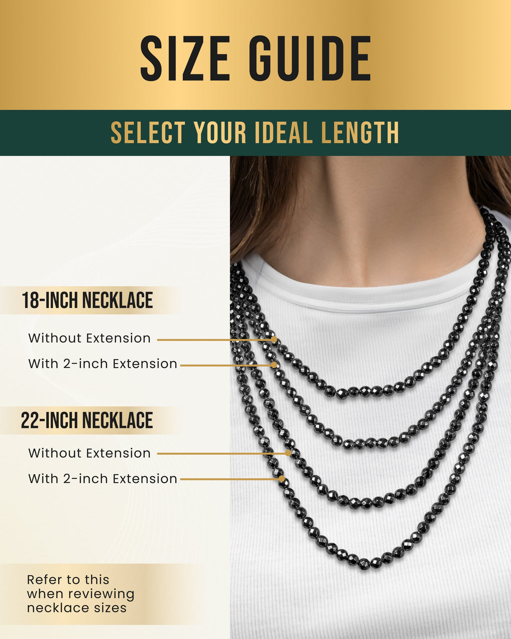 Magnetic Hematite Necklace (6mm Faceted Beads)