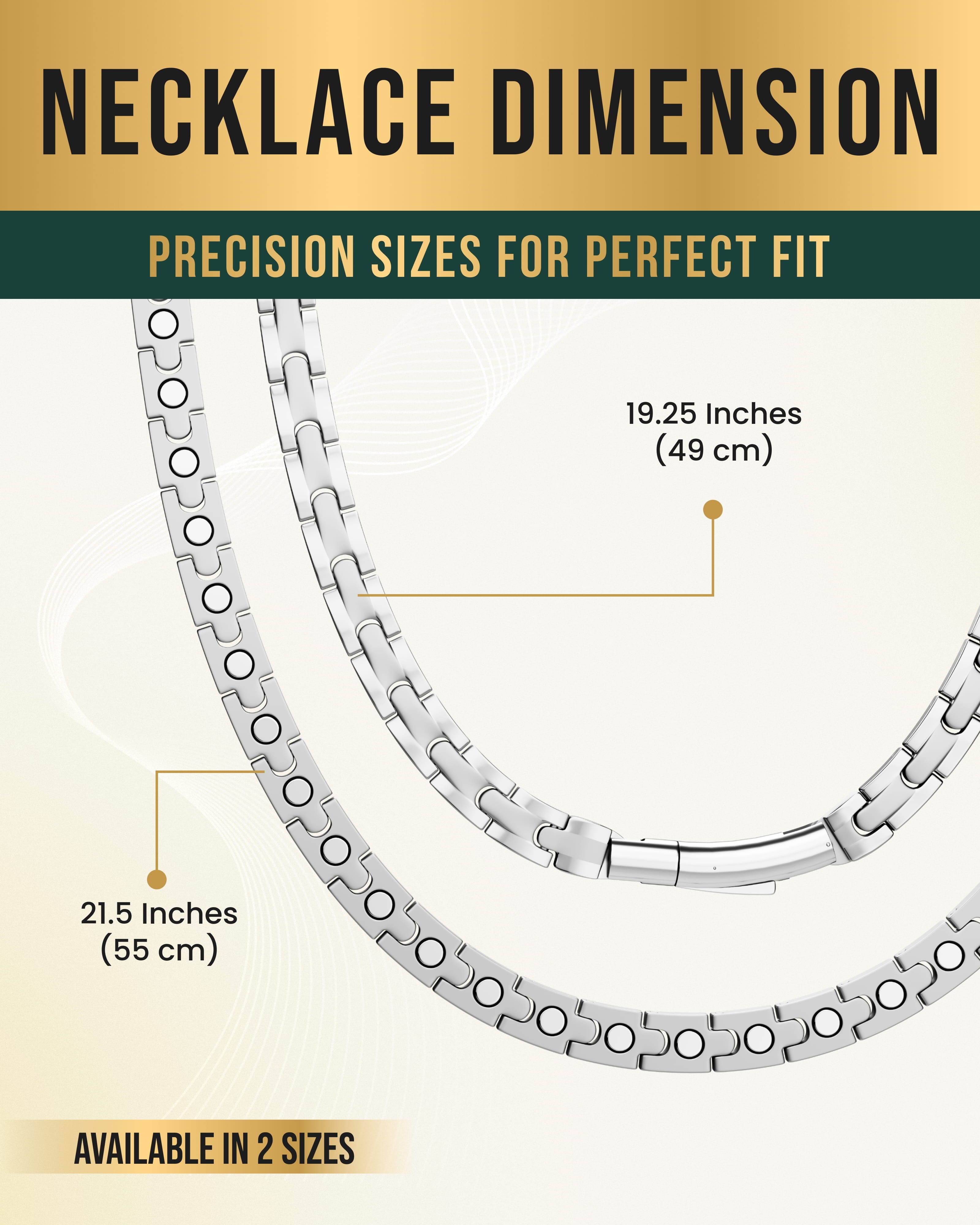 Powerful Silver Titanium Magnetic Therapy Necklace