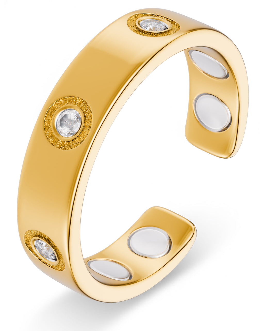 Crystal Magnetic Therapy Ring (Gold)