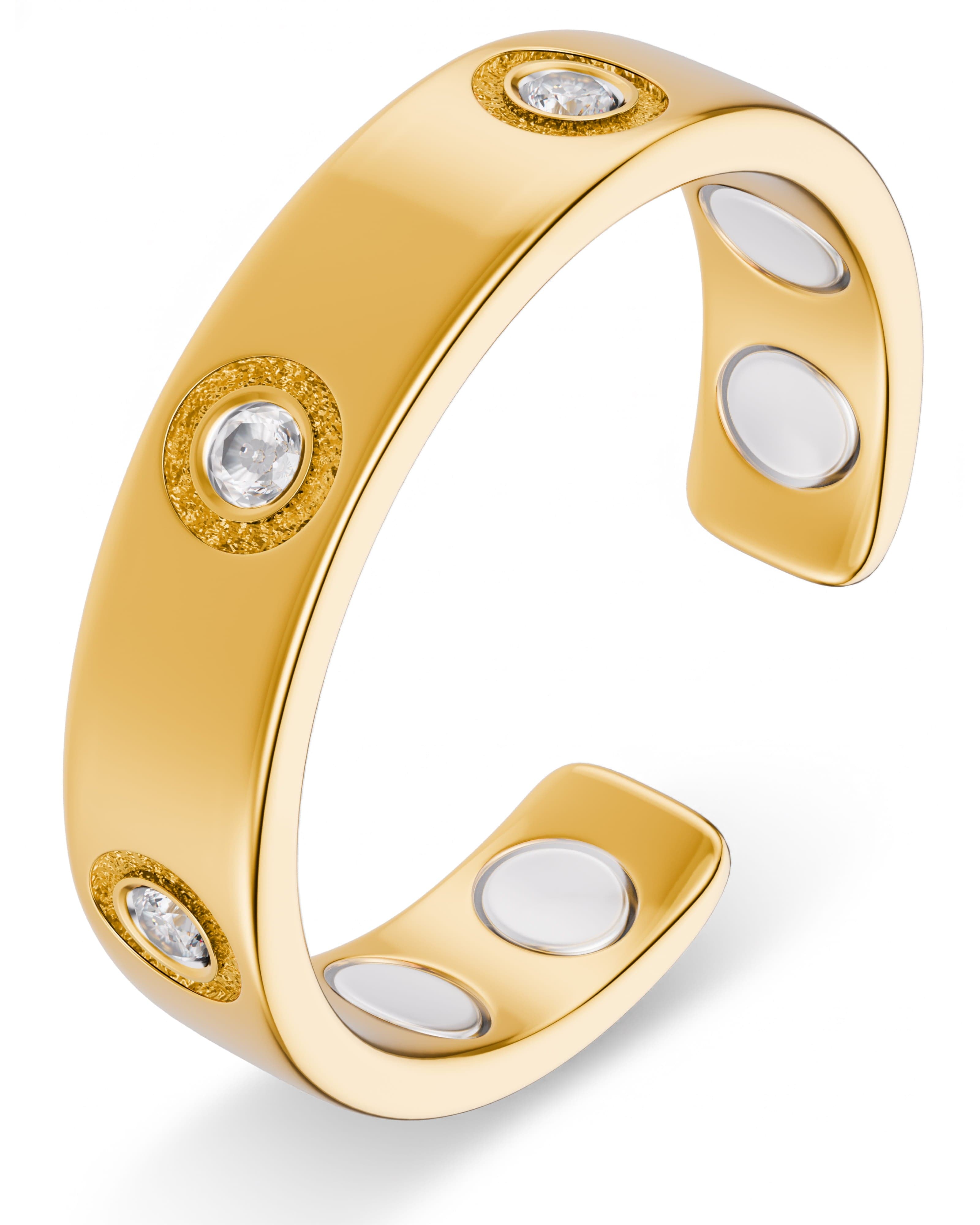 Crystal Magnetic Therapy Ring (Gold)