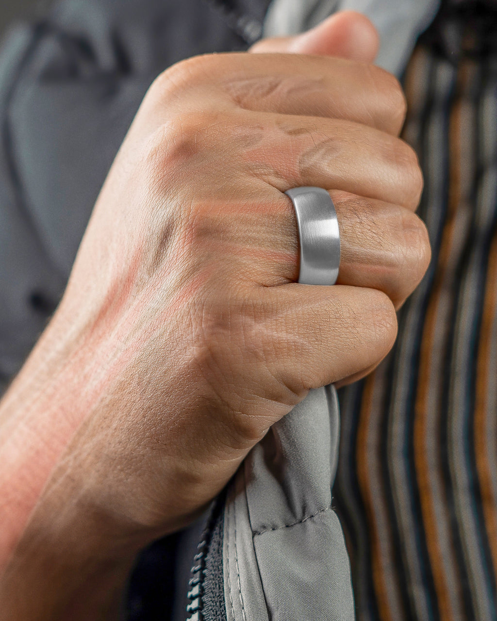 Magnetic Therapy Ring (Brushed Silver)