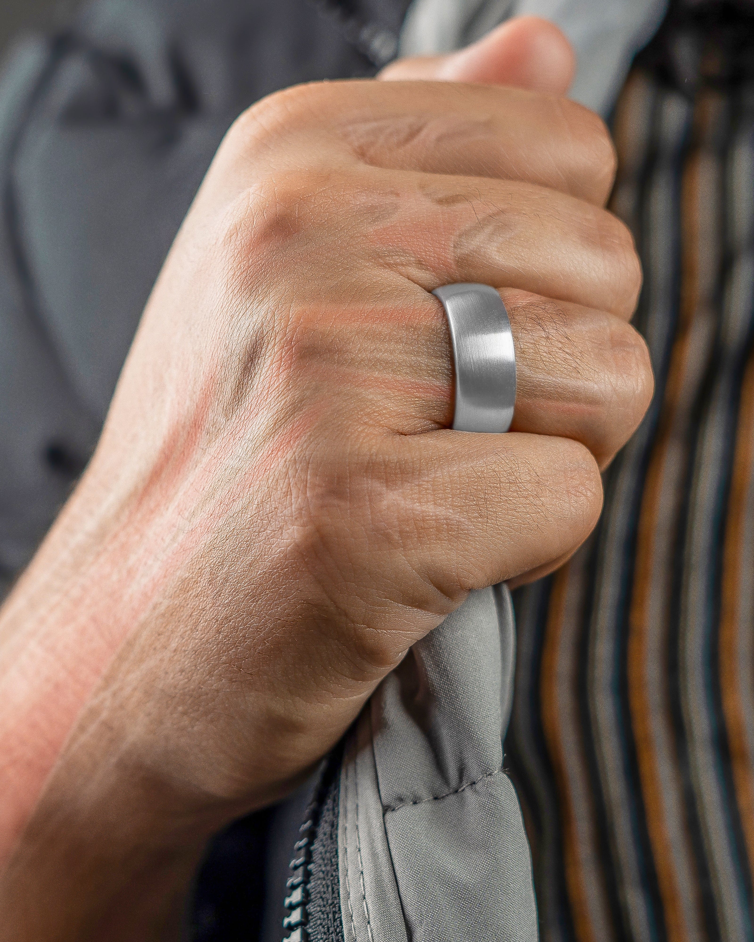 Magnetic Therapy Ring (Brushed Silver)