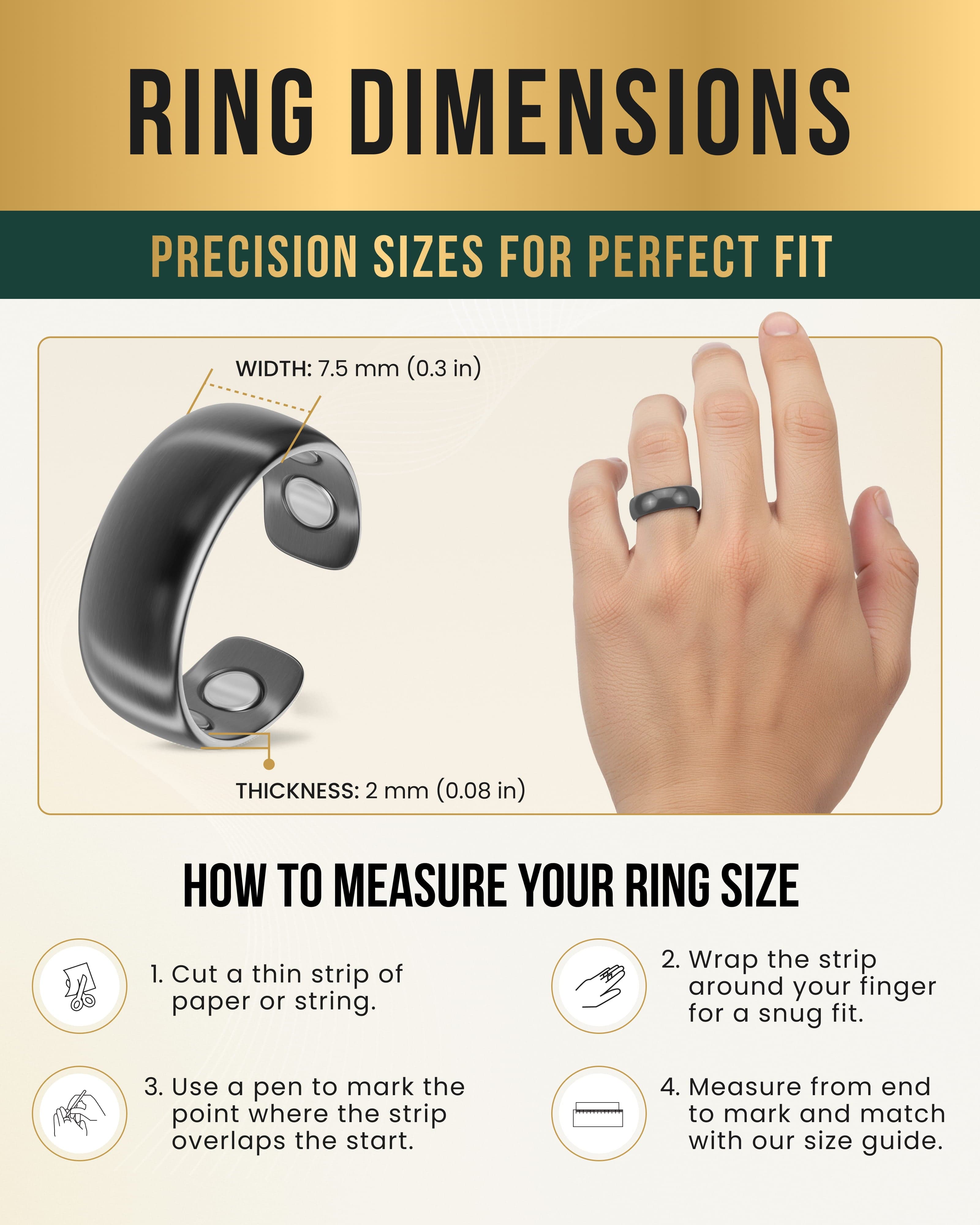 Magnetic Therapy Ring (Gunmetal Gray)