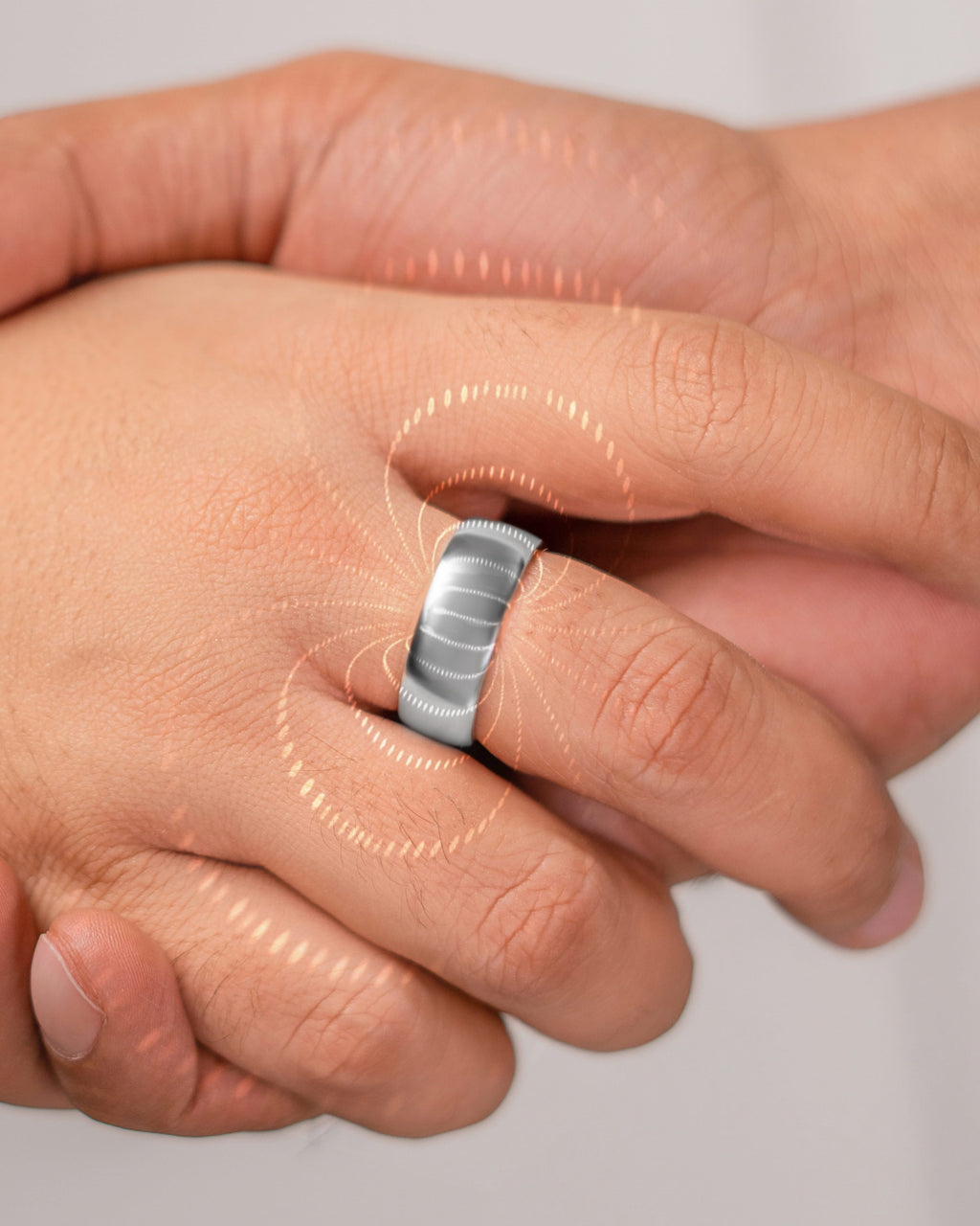 Magnetic Therapy Ring (Polished Silver)
