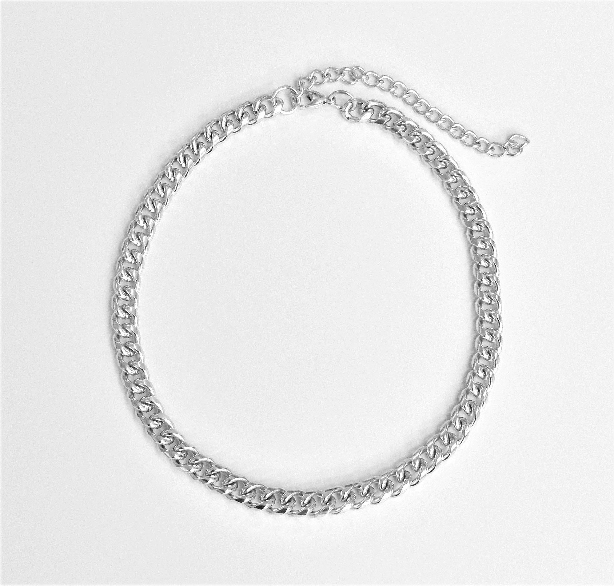 MASON LARGE SILVER CUBAN CHAIN NECKLACE