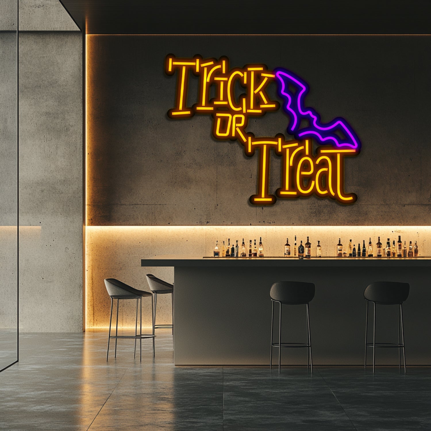 Trick or Treat Metal Neon Wall Art- LN0207