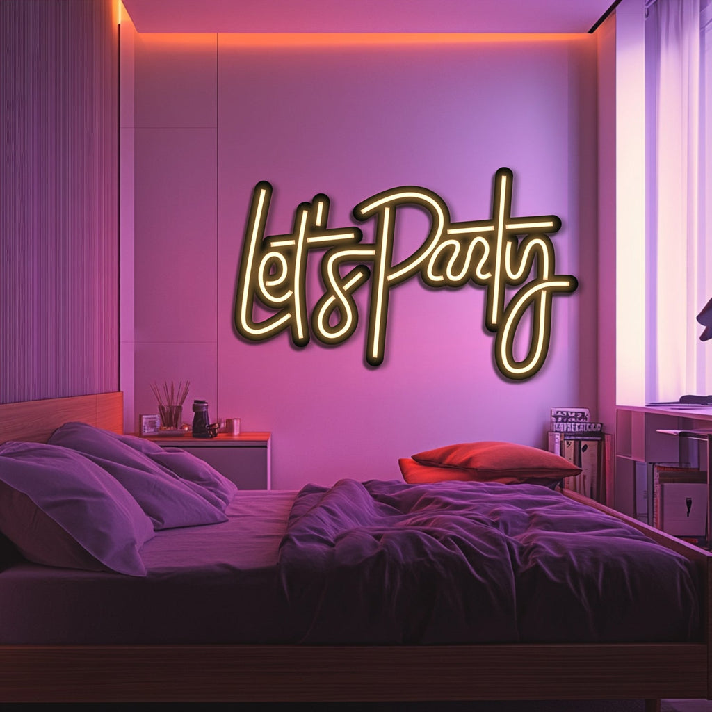 Let's Party Metal Neon Wall Art- LN0236