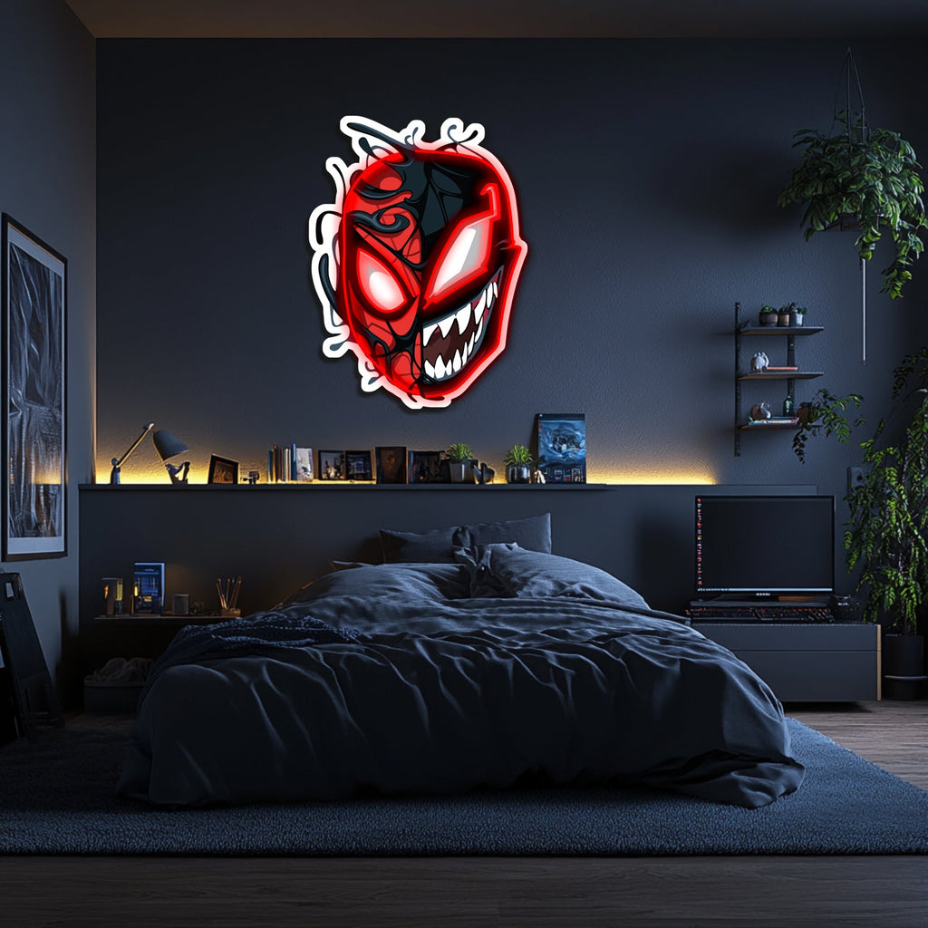 UV Printed Spider-Man Venom Neon Wall Art- LV0094
