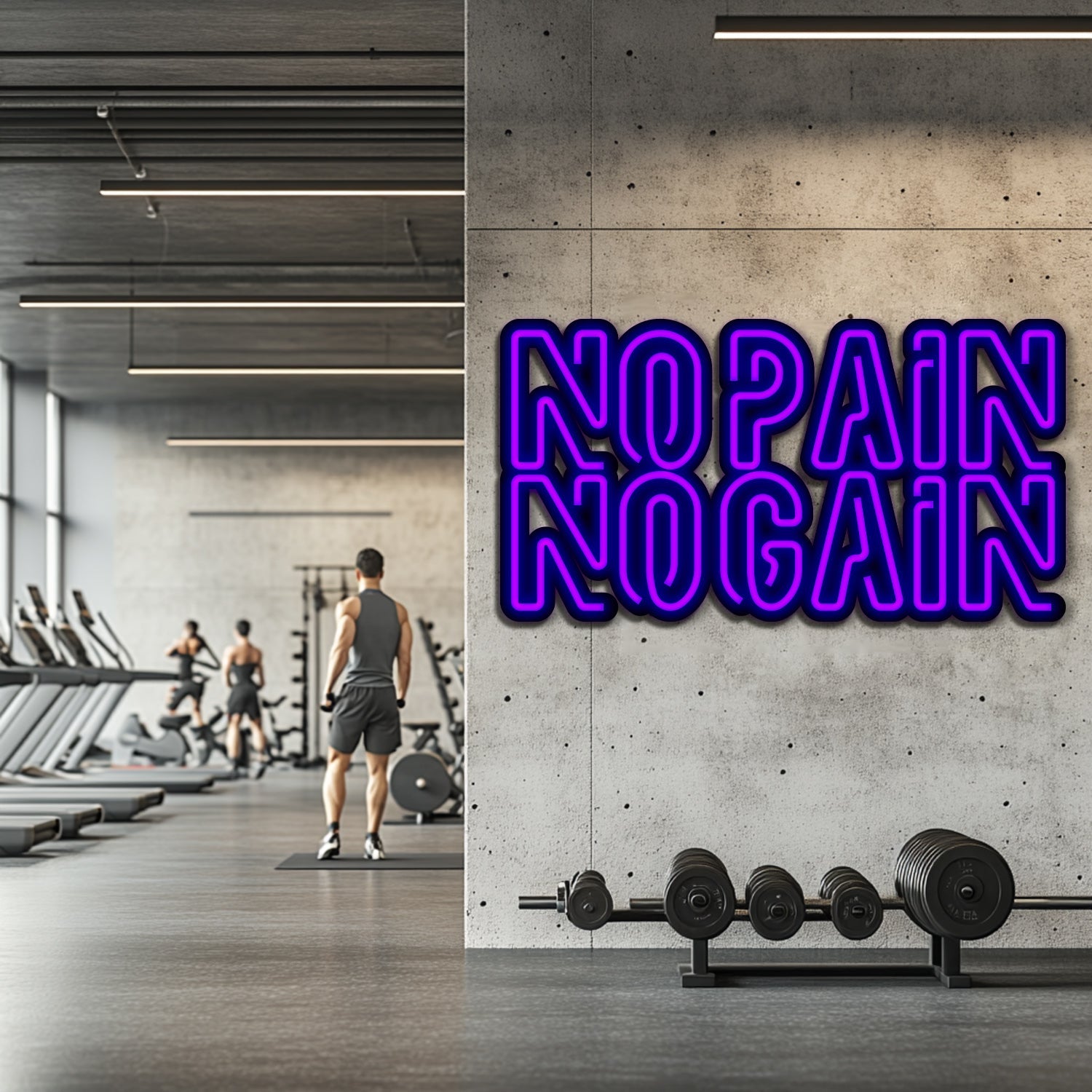 No Pain No Gain Metal Neon Wall Art- LN0110