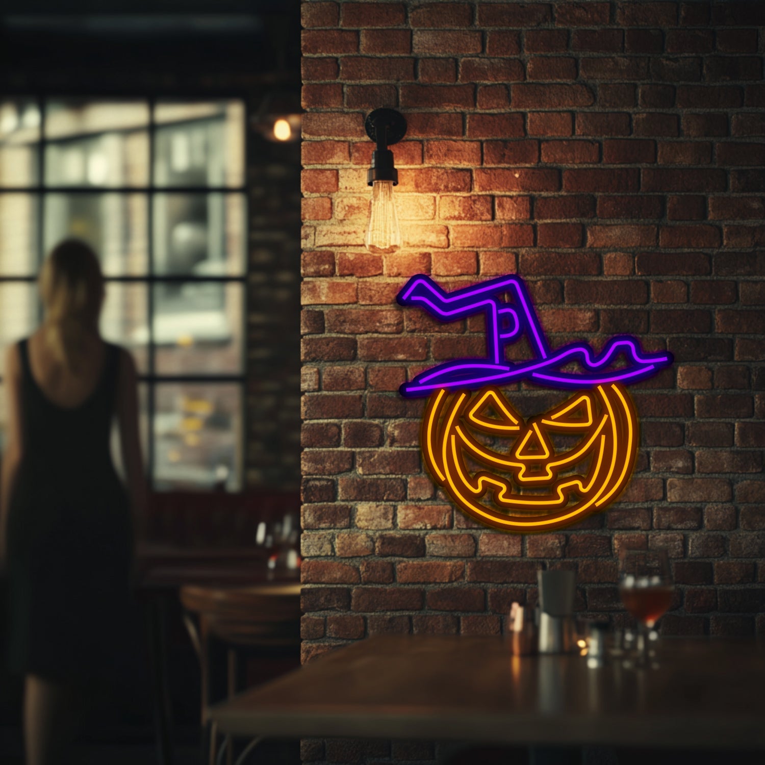 Pumpkin  Metal Neon Wall Art- LN0212
