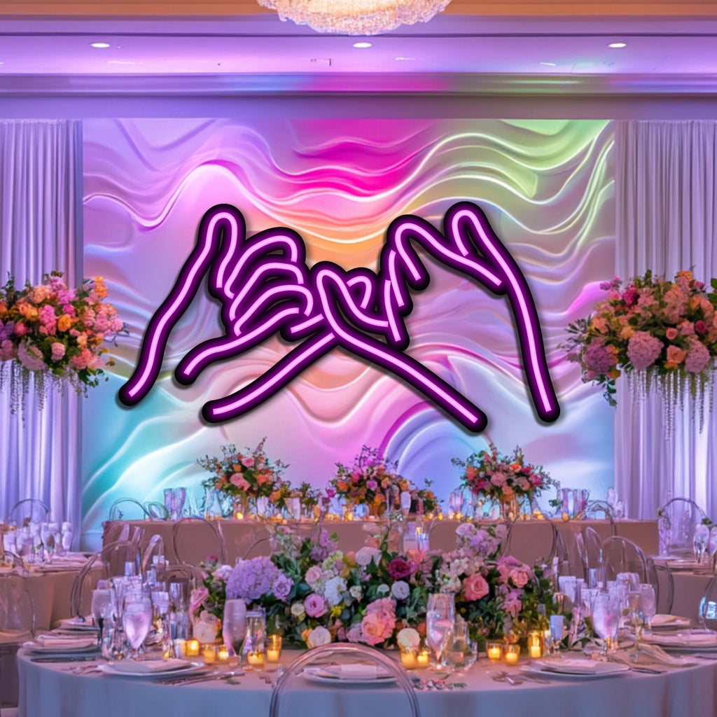Hand in Hand Wedding Metal Neon Wall Art- LN0151