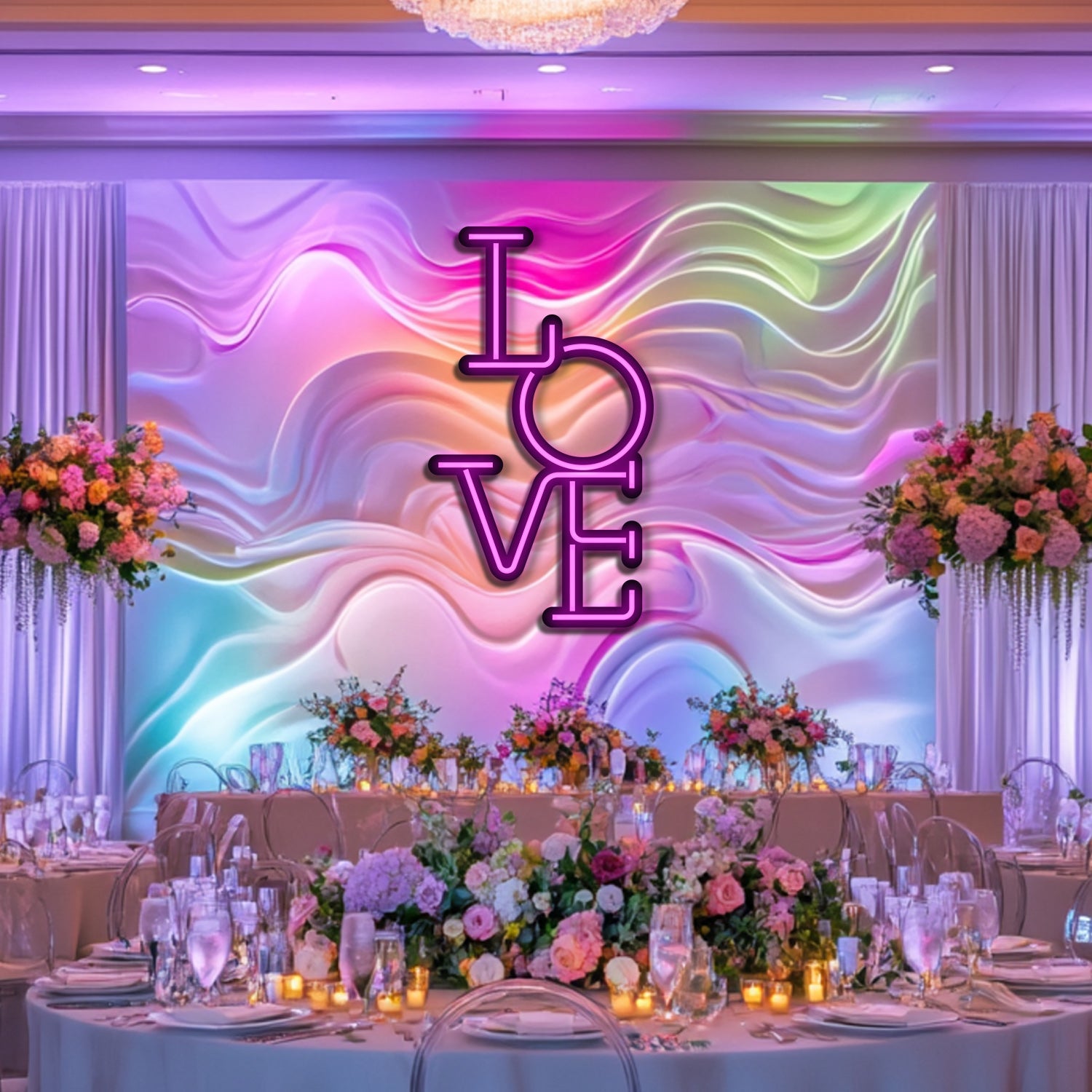 Love Wedding Metal Neon Wall Art- LN0155