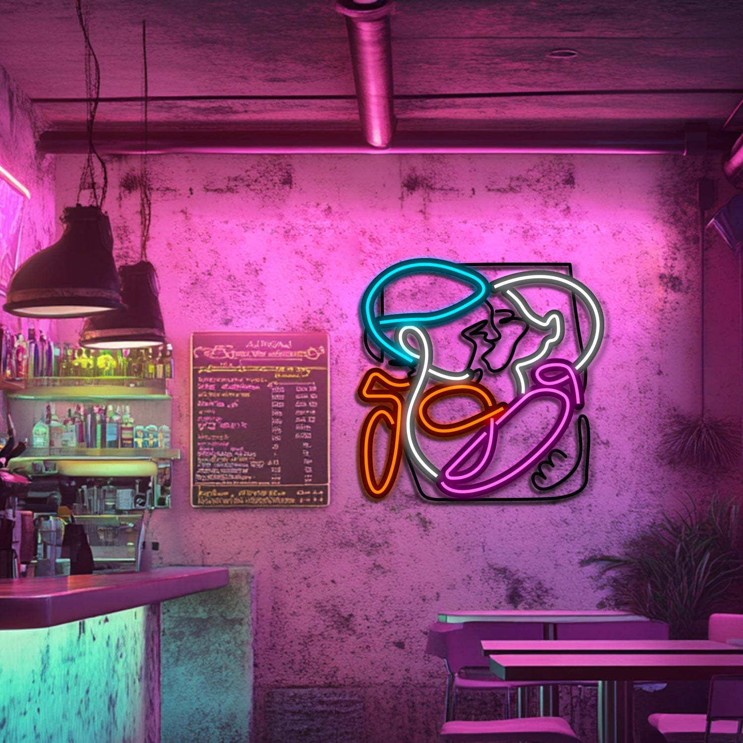 Abstract Metal Neon Wall Art- LN0102
