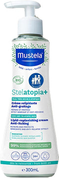Mustela Stelatopia Lipid Replenishing Cream for Dry Skin - Natural, Vegan, and Fragrance-Free Moisturizer for Babies and Adults