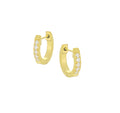 NADINE GOLD PAVE HUGGIE HOOP EARRINGS
