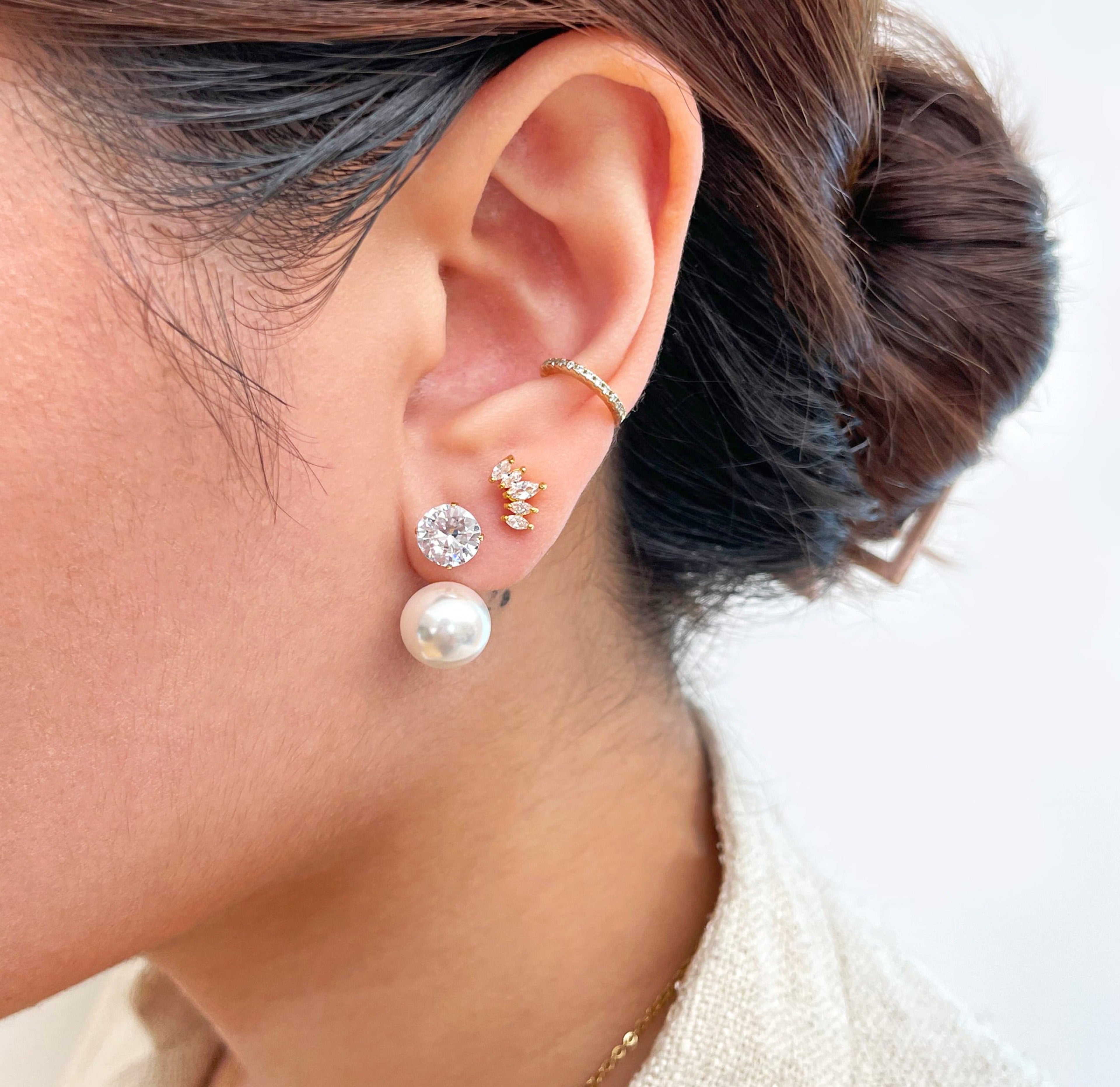 DIANA GOLD MARQUIS CROWN EARRINNG